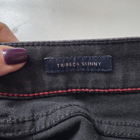 Tommy Hilfiger Tribeca Skinny Jeans Women's 14 Black Embroidered Studded Boho - Picture 12 of 13